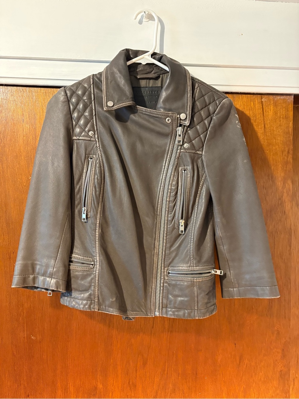 All Saints Leather Jacket 3/4th sleeves